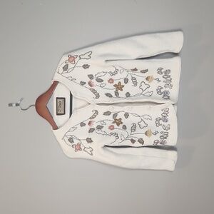 D'Stylo Vintage Alpaca Floral Embroidered Cardigan Size Small‎
